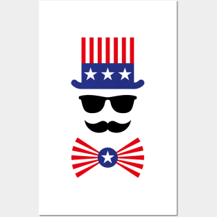 American Mustache (Hipster / Mustached / Beard) Posters and Art